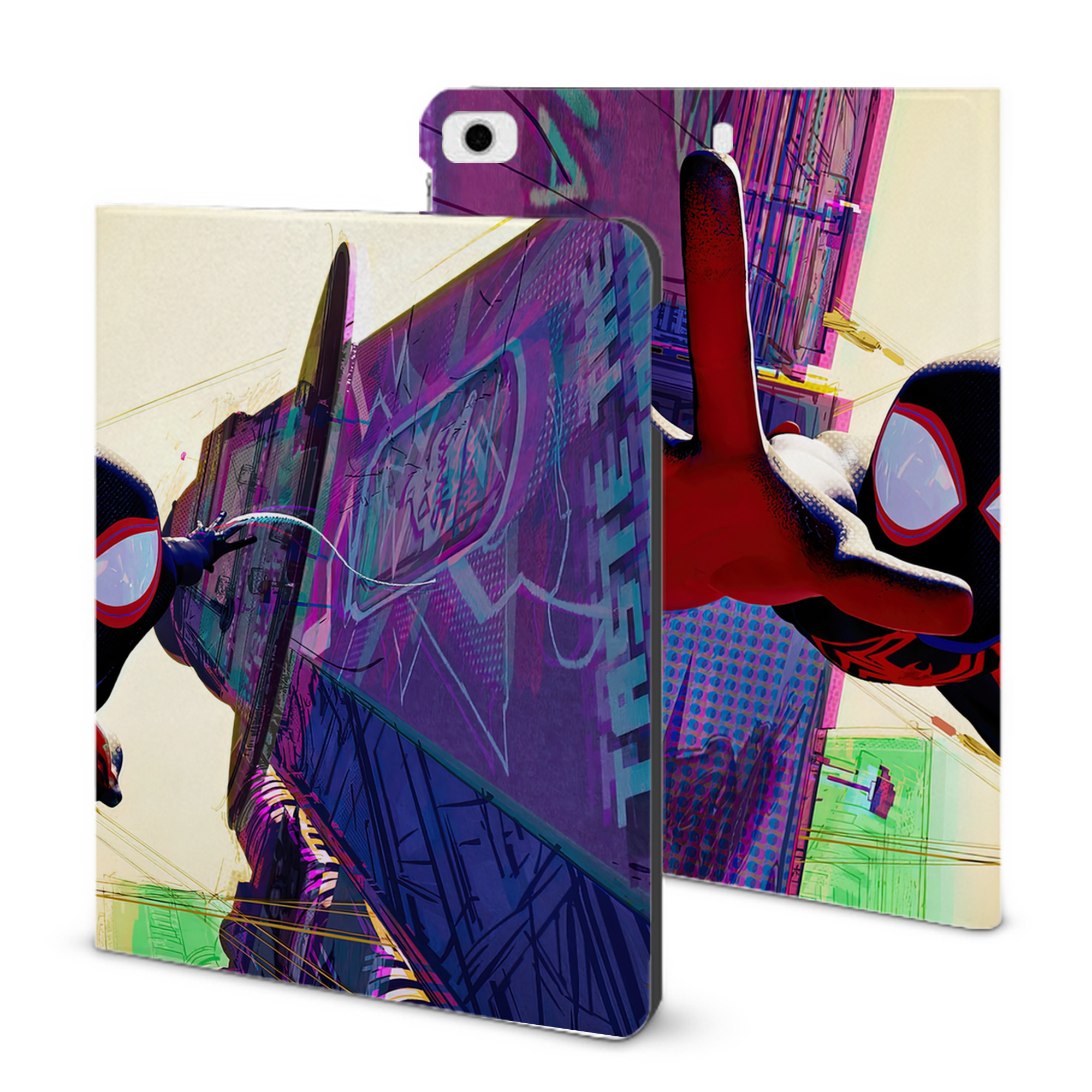 （画像用） Spider Man スパイダーマン IPad ケース ブック型 PUレザー TPU 耐衝撃 軽量 薄型 ペン収納なし 全面保護 IPad 各モデル対応